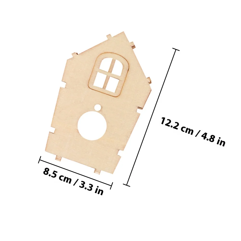 4 قطعة لتقوم بها بنفسك عش الطيور الخشبية صديقة للبيئة بولونيا الخشب صندوق تربية الطيور فارغة للديكور الداخلي والخارجي #5