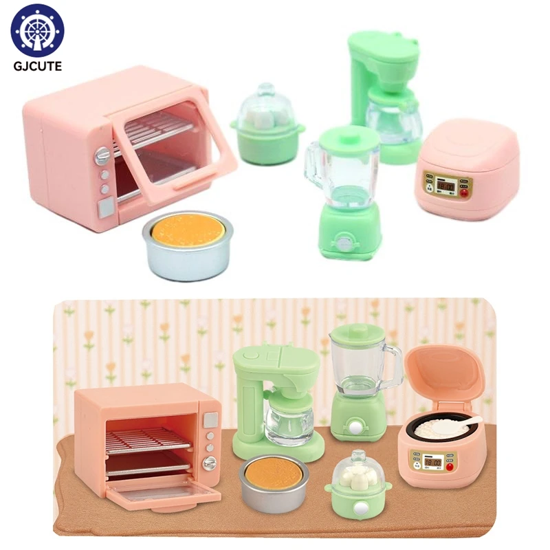 1Set 1:12 Dollhouse Miniature Rice Cooker Microwave Oven Juicer Egg Steamer Kitchen Supplies Model Decor Toy Doll House Accessor