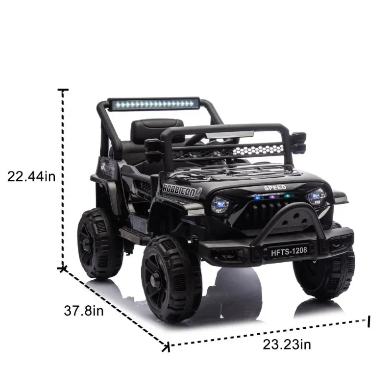 Kids Electric Ride On Car 4WD Off Road Toy Vehicle with LED Lights for Children Black