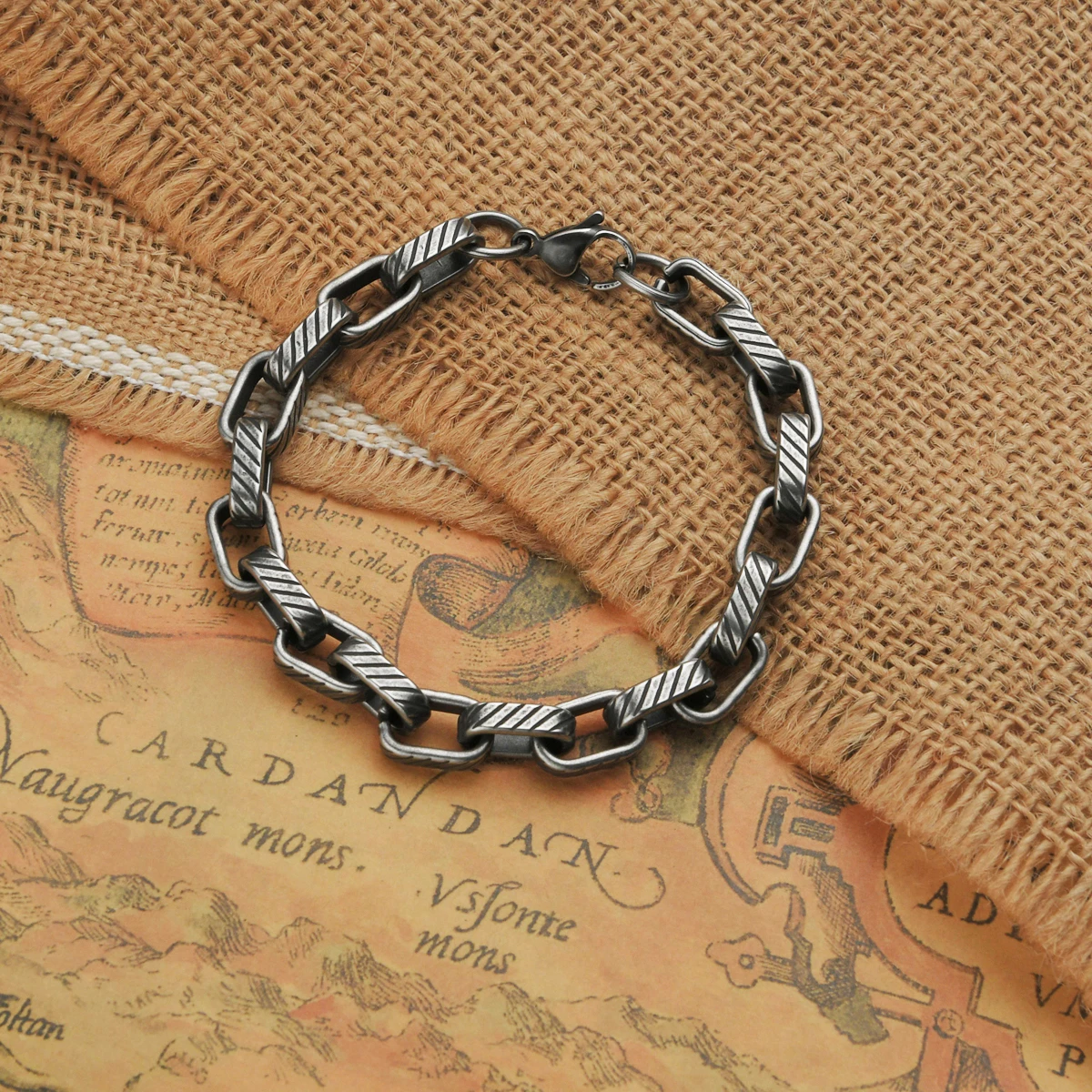 Sifisrri Punk Vintage Thick Chain Bracelet Necklace Set