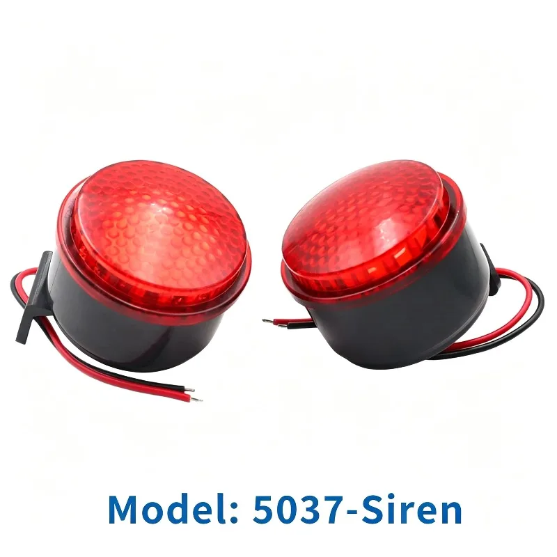 1PCS  5037 flashing sound and light high decibel alarm buzzer 120 decibels 5V 12V 24V single tone six tone alarm sound