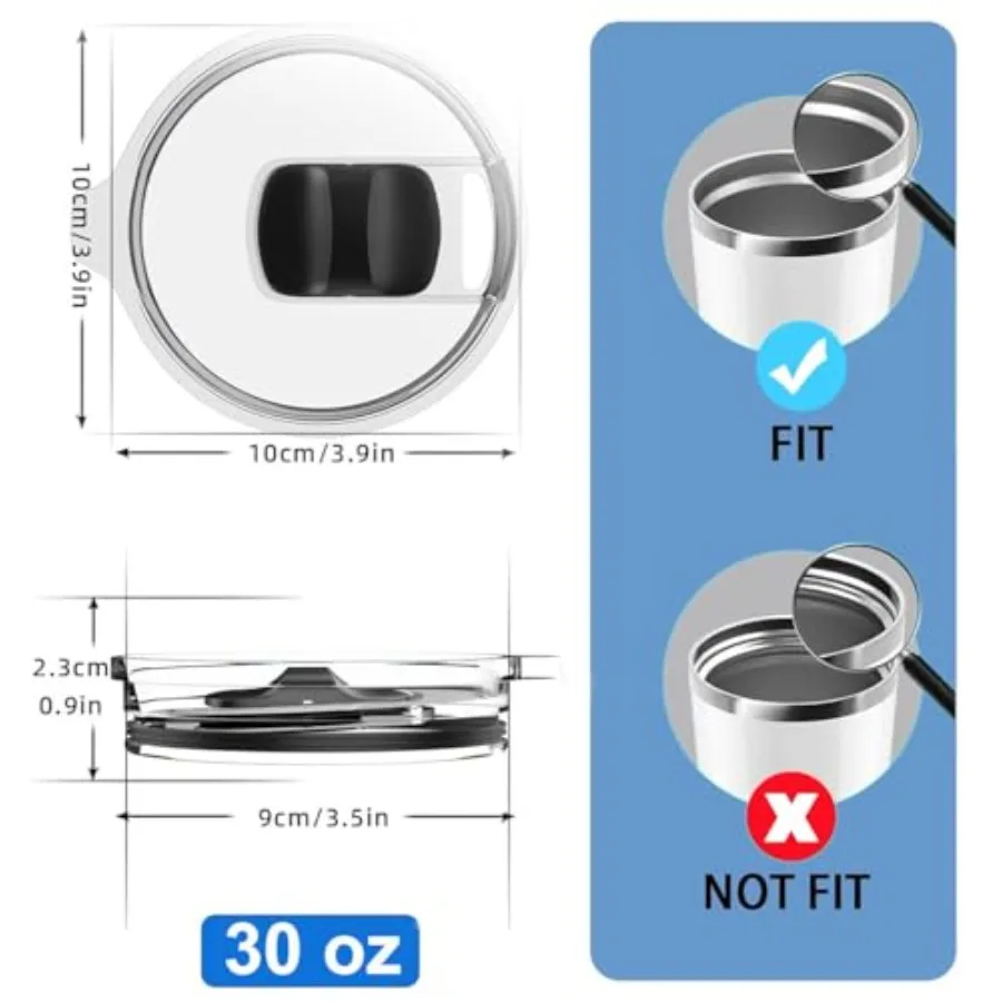 2 عبوة من أغطية بهلوان مغناطيسية سعة 30 أونصة للاستبدال مناسبة لـ Rambler 30 32 أونصة بهلوان 14 أونصة كوب 35 أونصة كوب من القش Spill Proo