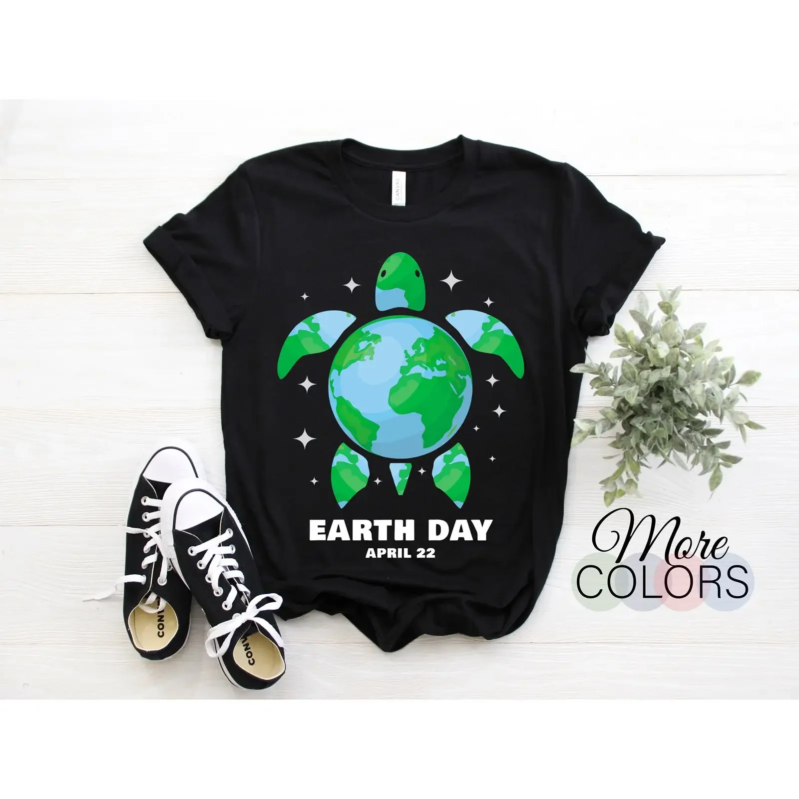 Earth Day April 22 Sea Turtle Save The Planet Environmental Friendly Casual T Shirt vintage Washed Breathable Versatile