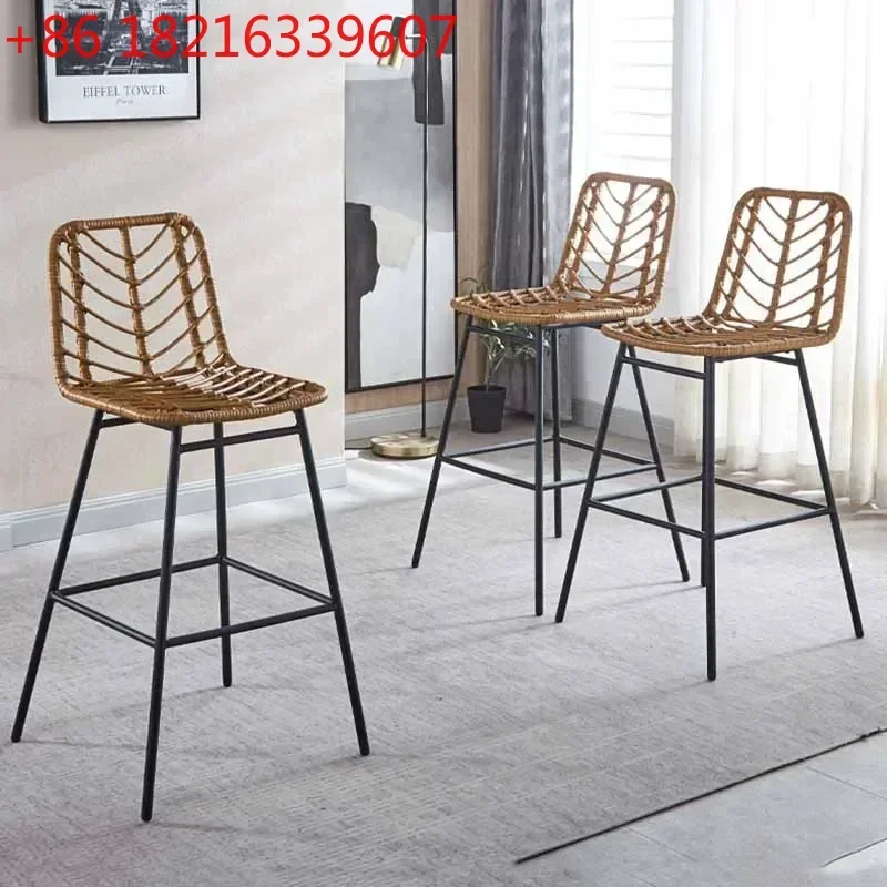 TAO Esthetician Luxury Design Modern Minimalist High Office Bar Chair Dining Metal Computer Chair Rattan Sandalye Furniture XY50