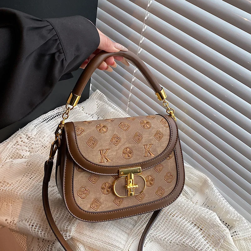 High-end small bag women's light luxury temperament saddle bag niche messenger bag light luxury fashion shoulder bag