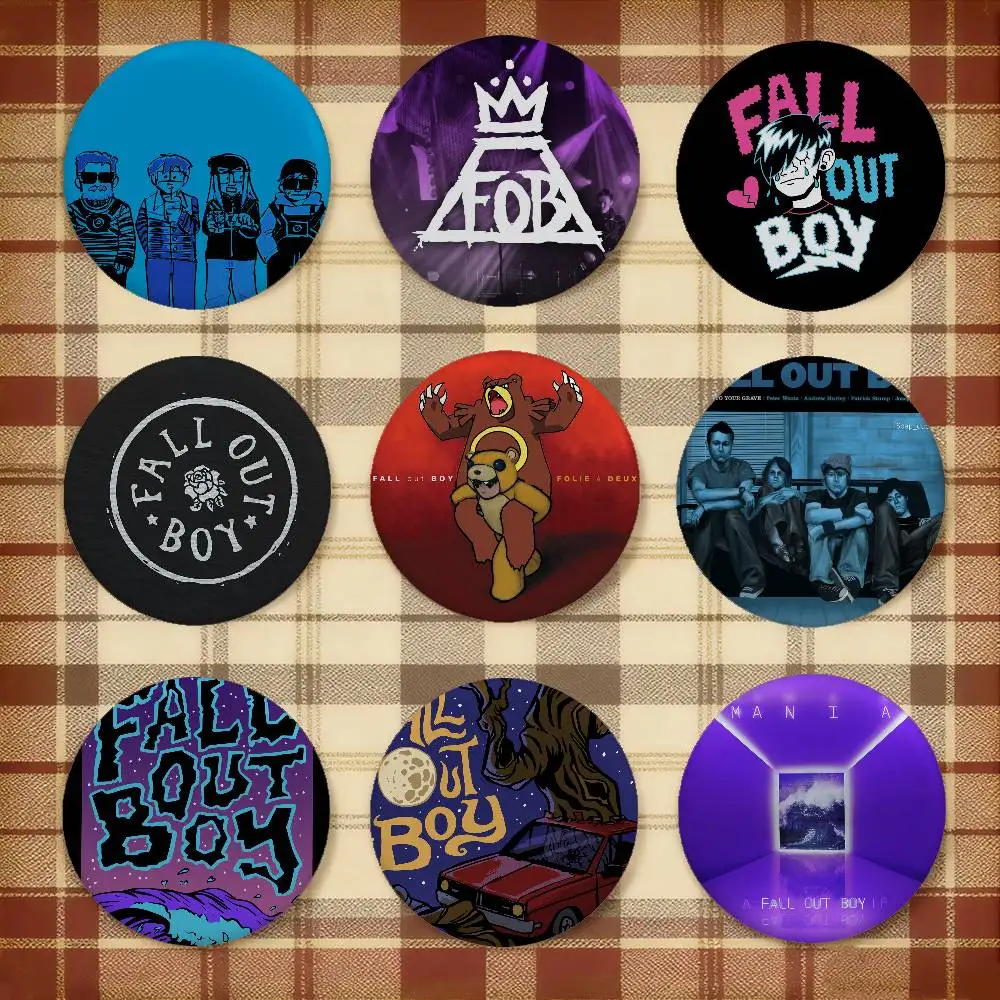 F-Fall Out Boy Band Brooches Stylish Ornament Pins Exquisite Round Badge Bag Accessories Jewelry Gifts