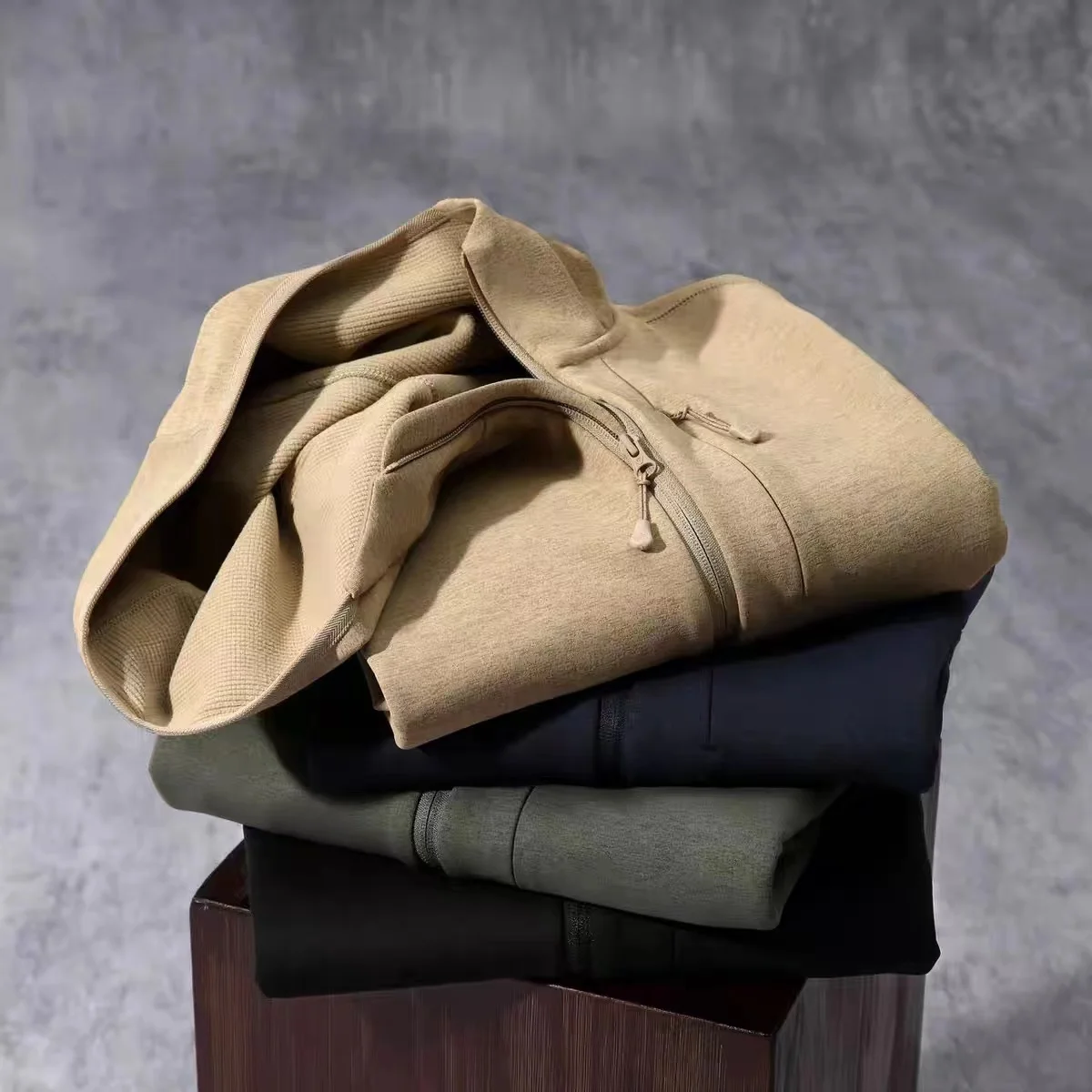 Quick Heating Fleece Jacket Men's Outdoor Hooded Warm Velvet Jacket Coat Standard Fit Fashion Urban Style for Young Men Autum...