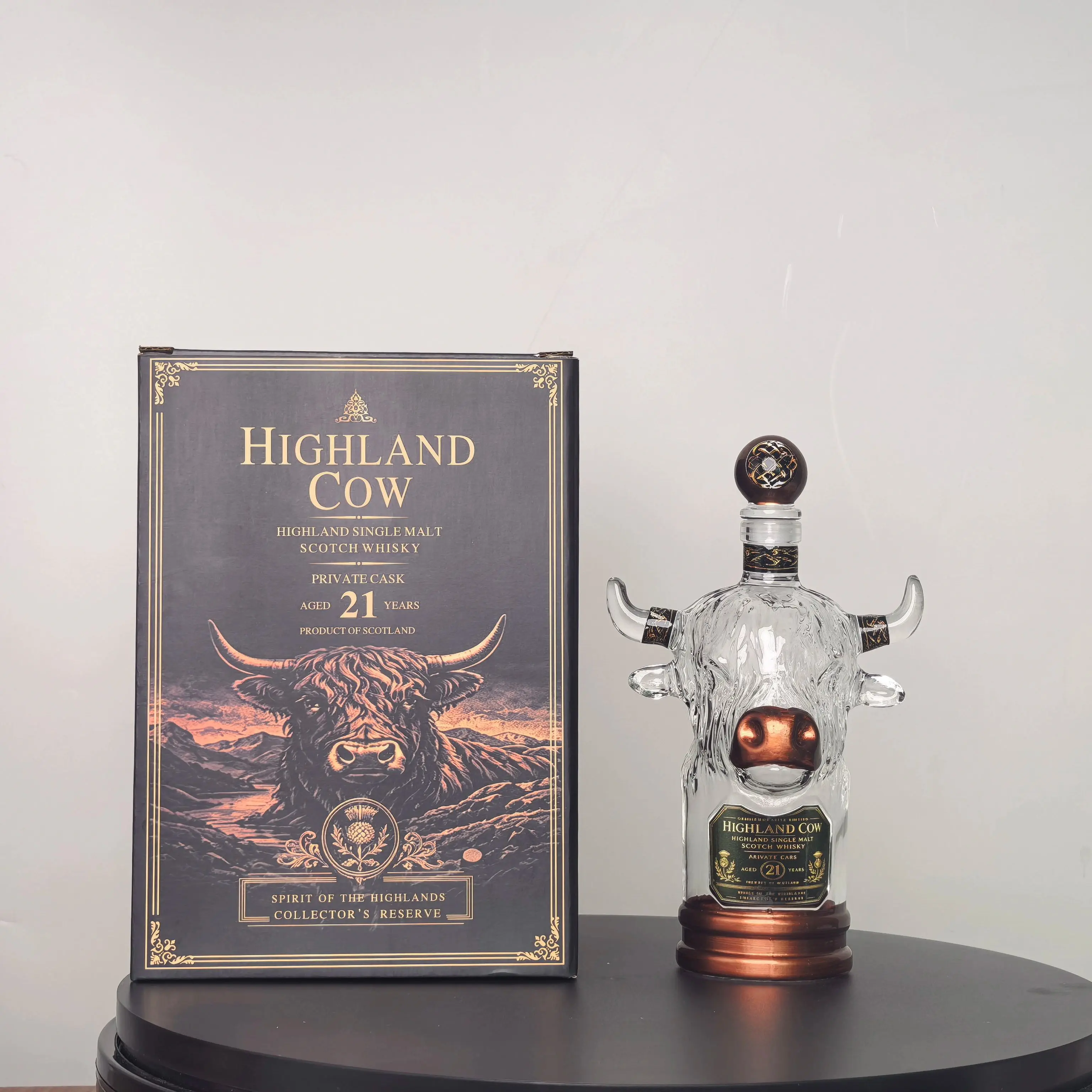 Novelty Highland Cow Glass Whi - đánh giá và giá Vintage Collectible Liquor Bottles
