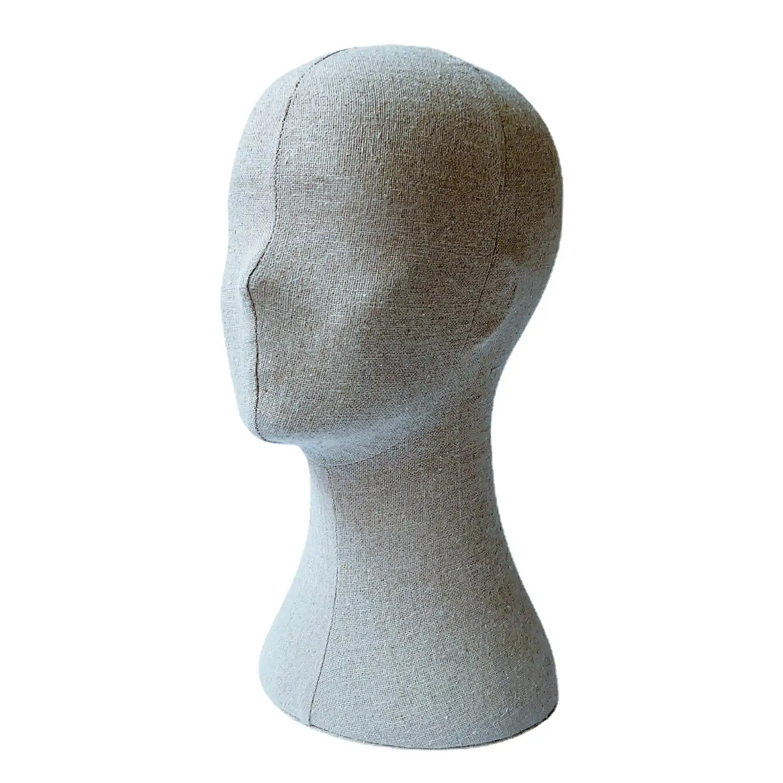 Linen Mannequin Head Displaying Stand Rack Convenient for Headphone Headband Display with Base Stand Stylish Appearance