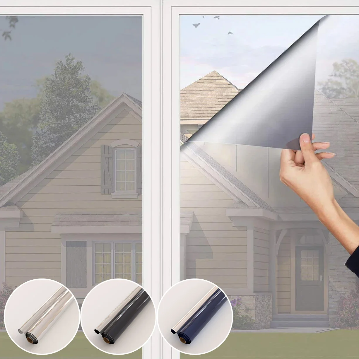 Sun Blocking Mirror Reflective Tint One Way Privacy Window Film Explosion-proof Privacy Glass Tint Sticker for Car Window Door