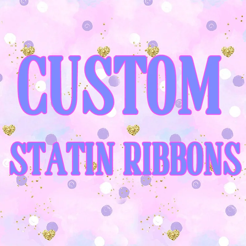 DHK  50yards 100yards Heat Transfer Custom Satin Ribbon Printed DIY OEM Decoration S820