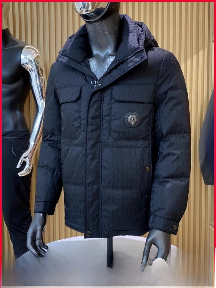 

Men's Thiened Winter Du down Jaet Casual Warmth Zipper Design Nylon Fabric Anti-Wind 3D Stereo Faionable Outerwear