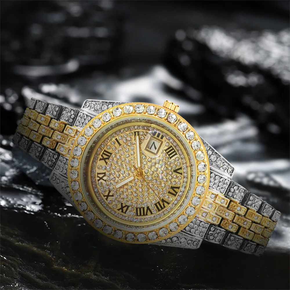 Volle Iced Out Luxus Uhr für Frauen Marke Diamant Herren Uhren Quarz herren Uhr Hüfte Hop Männlichen Uhr Geschenk für Männer Paar Reloj