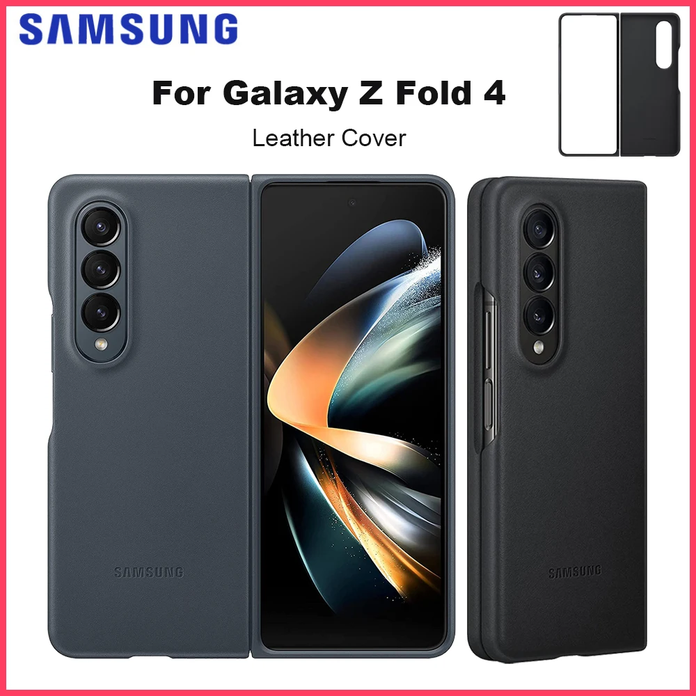 Samsung Galaxy Z Fold4 Official Leather Cover Grey Green For Samsung Galaxy Z Fold 4 Case