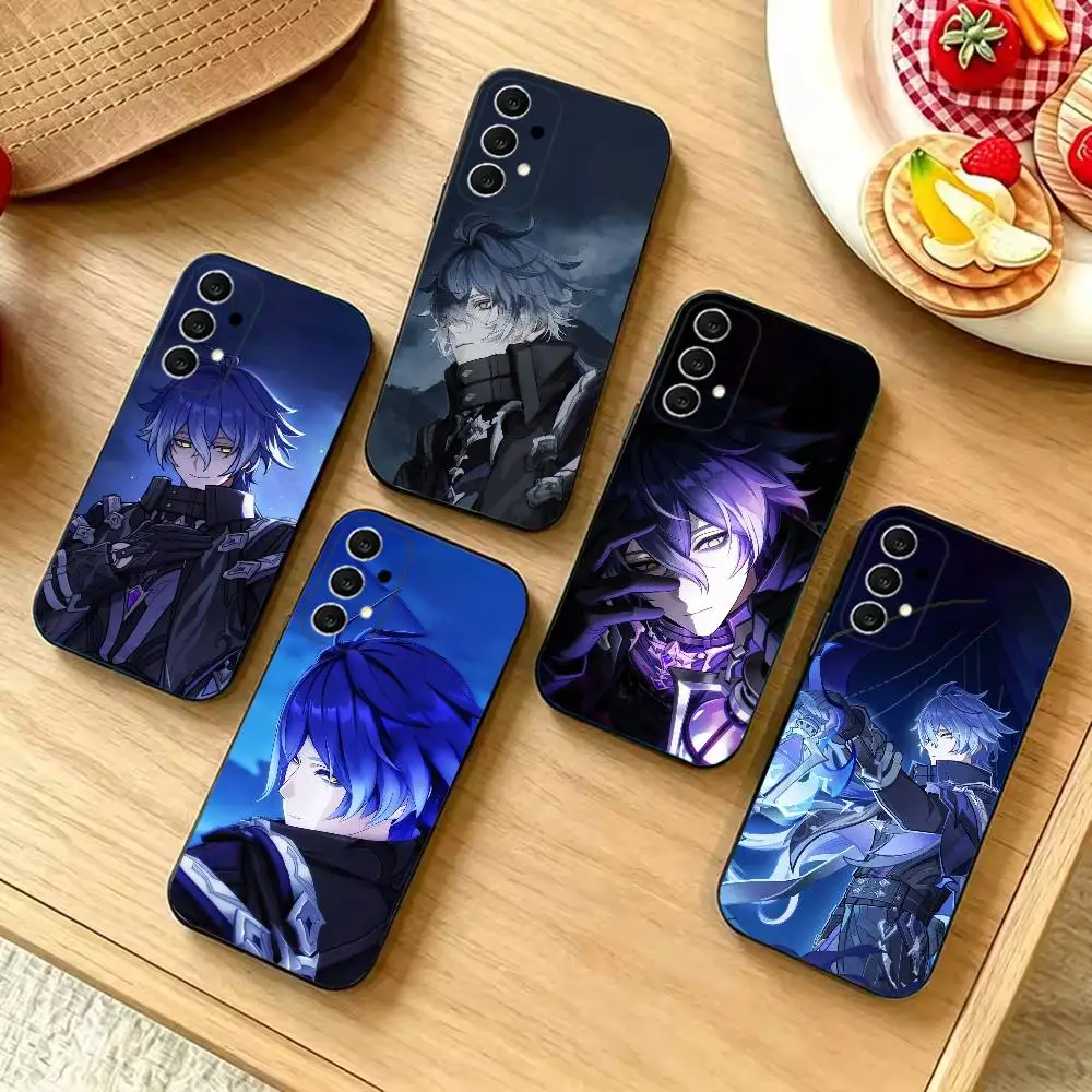 G-Genshin Flins-s Slim Shockproof Black Phone Case, Compatible with Samsung S20-S26,Note20,Ultra,Plus,FE,Lite