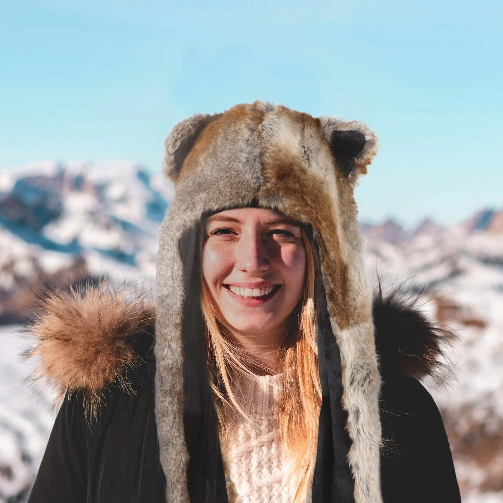 مجموعة قفازات وشاح دافئ بتصميم حيوانات إكسسوار شتوي للاستخدام الخارجي على طراز هوديي قبعة حرارية للبالغين، قبعة شتوية سميكة ودافئة