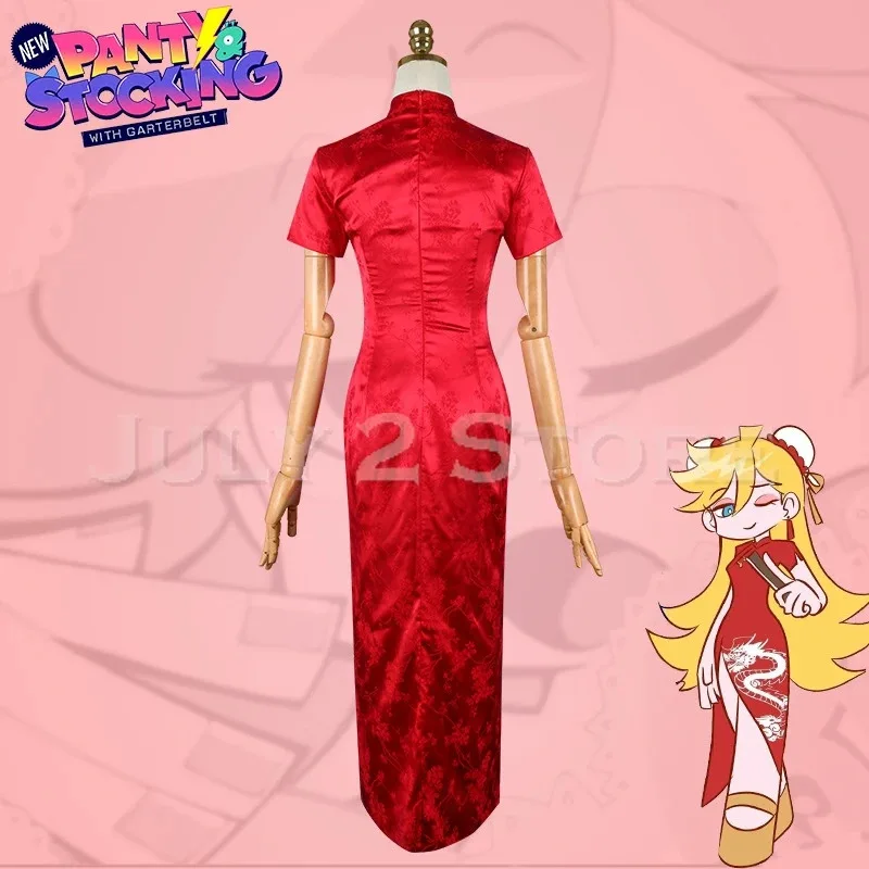 

asdh8@Anime Panty Cosplay & Stocking Anarchy with Garterbelt Costume Qipao Halloween Party Clothes Outfit 2025 New China Musume