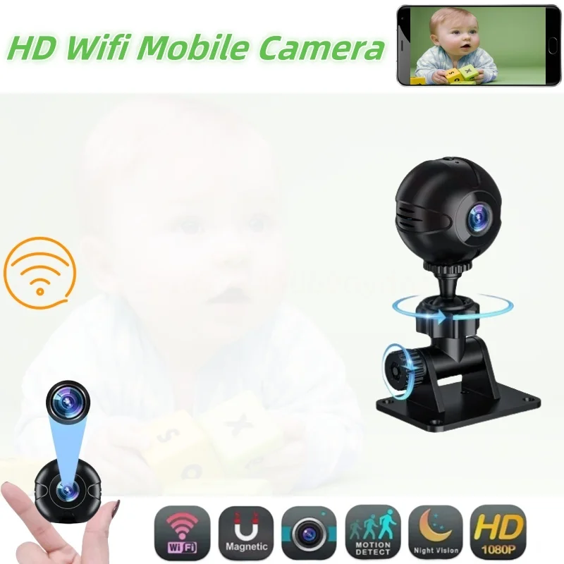 

1080P HD Mini Wifi Camera Wireless IP Surveillance Camcorder Smart Home Night Vision Security Portable Small Indoor Baby Monitor