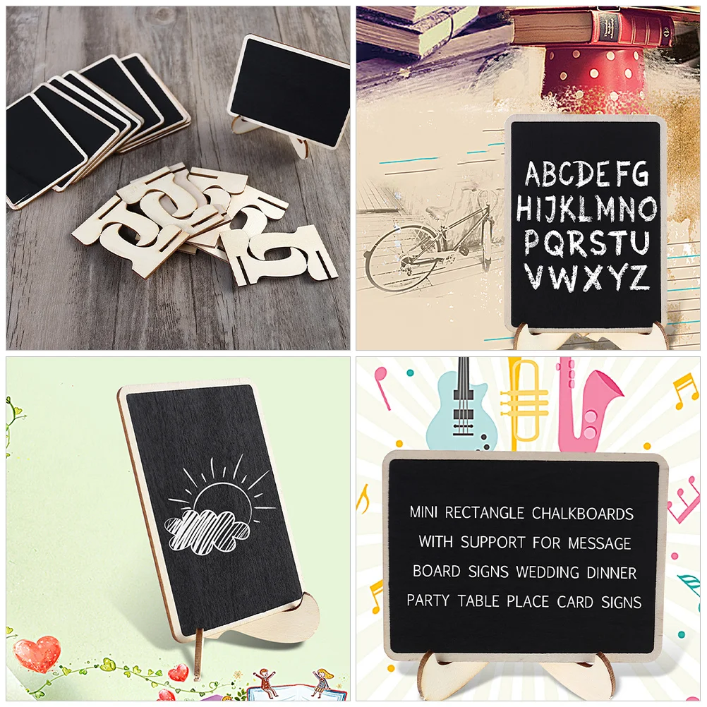 10 pezzi piccola lavagna con cavalletto mini gesso in legno per matrimonio compleanno Home Office Decor cartello bacheca lettera cancellabile