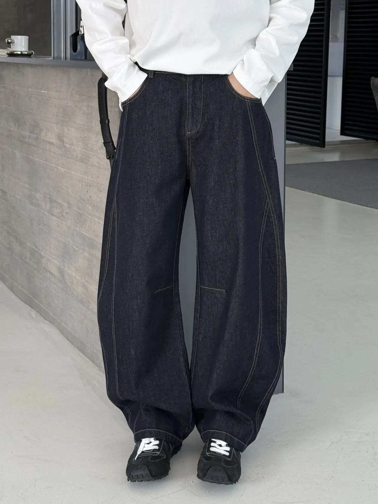 

Ретро-джинсы American Waed Bent Knife для мужчин: модные прямые брюки для повседневной носки, весна 2026, молодежные, свободного кроя, из денима