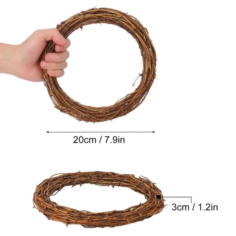 DTA5 6 Pcs 8 Inch Natural Grapevine Wreath Set, Hand-Woven Vine Branches for DIY Crafts Christmas Door Wreath Decorations
