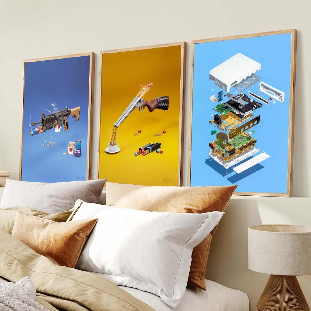 Exploded View Technology Design Poster Modern Aesthetic Wall Art | Stylish Bedroom Home Decor & Unique Gift Ideas