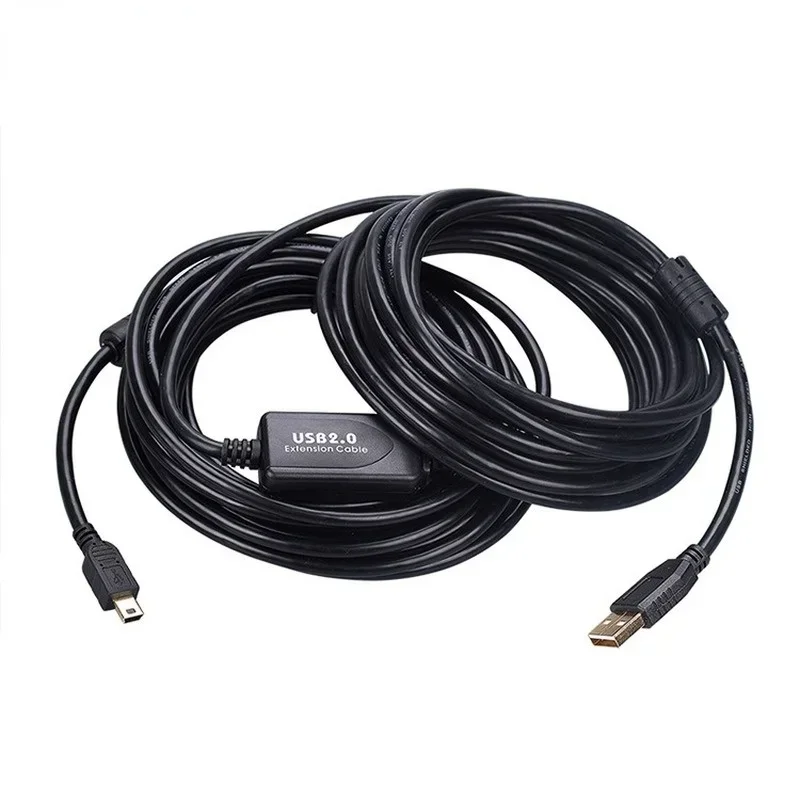 10m 12m 15m USB Type A To Mini USB Data Sync Cable 5 Pin B Male To Male Charge Charging Cord Line for Camera MP3 MP4 New