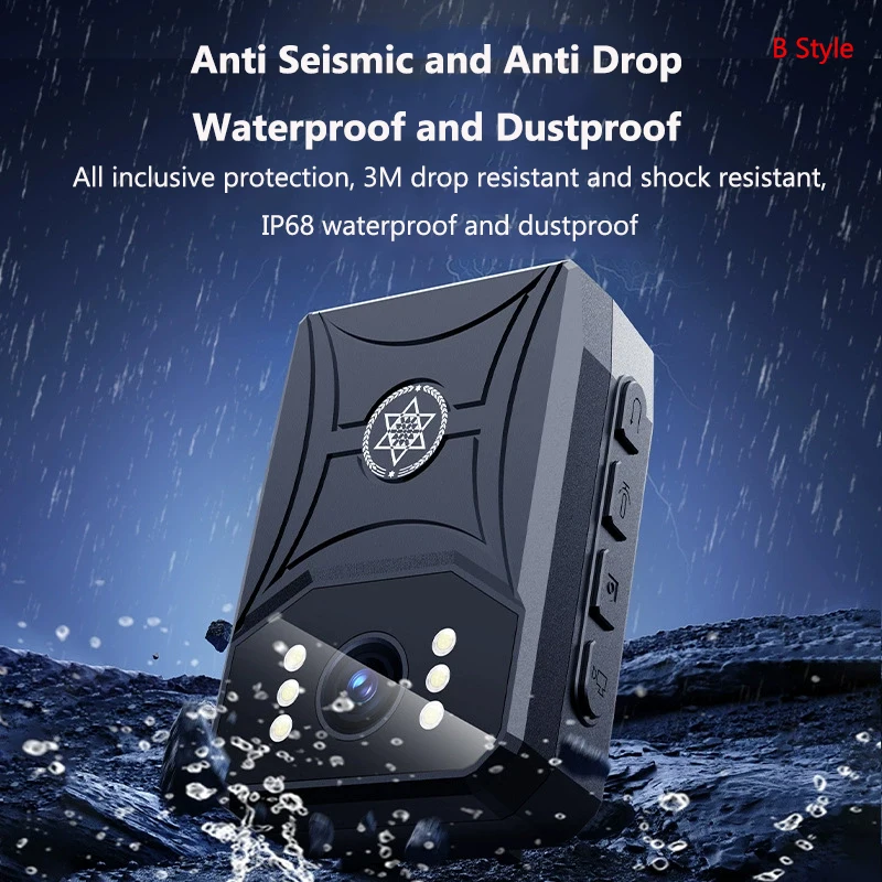 4K HDミニカメラ ポリスレコーダー ウルトラHD 2.0インチスクリーン 赤外線暗視機能付きボディカメラ、ウェアラブルポータブルボディカムコーダー