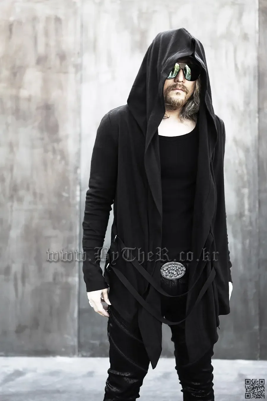 

S-6XL 2024 Byther Autumn Cardigan Gloves Fashion With a Hood Casual T-shirt Plus Size Men's Clothing Singer Costumes