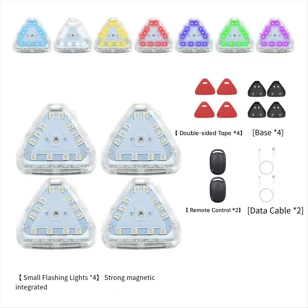 Top Highlight Led Warning Light Car Strobe Light Motorcycle Flash Led Anti-Collision Warning Lamp Remote Control 4 Light