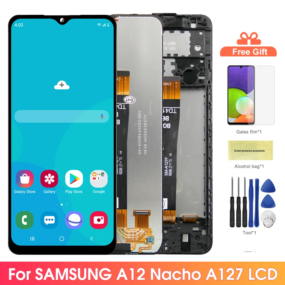 A12 Nacho Display Screen, for Samsung Galaxy A12 Nacho A127 A127F LCD Display Touch Screen with Frame for Samsung A12S Screen