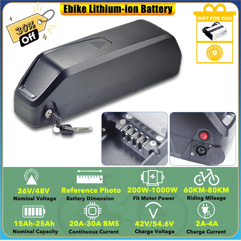 

DCCED DC-M6 Dual Motor Cargo Mountain Bike 48V 15Ah 17.5Ah 18Ah 20Ah Lithium-ion Battery Pack for RIDSTAR Q16 Ebike