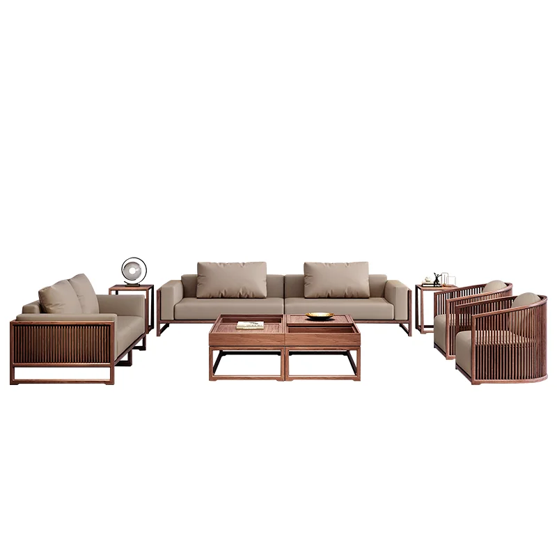 Reclining Design Large Sofas Brown Wood Armrest Designer Modern Nordic Sofas Full Set Luxury Divani Soggiorno Furniture Home