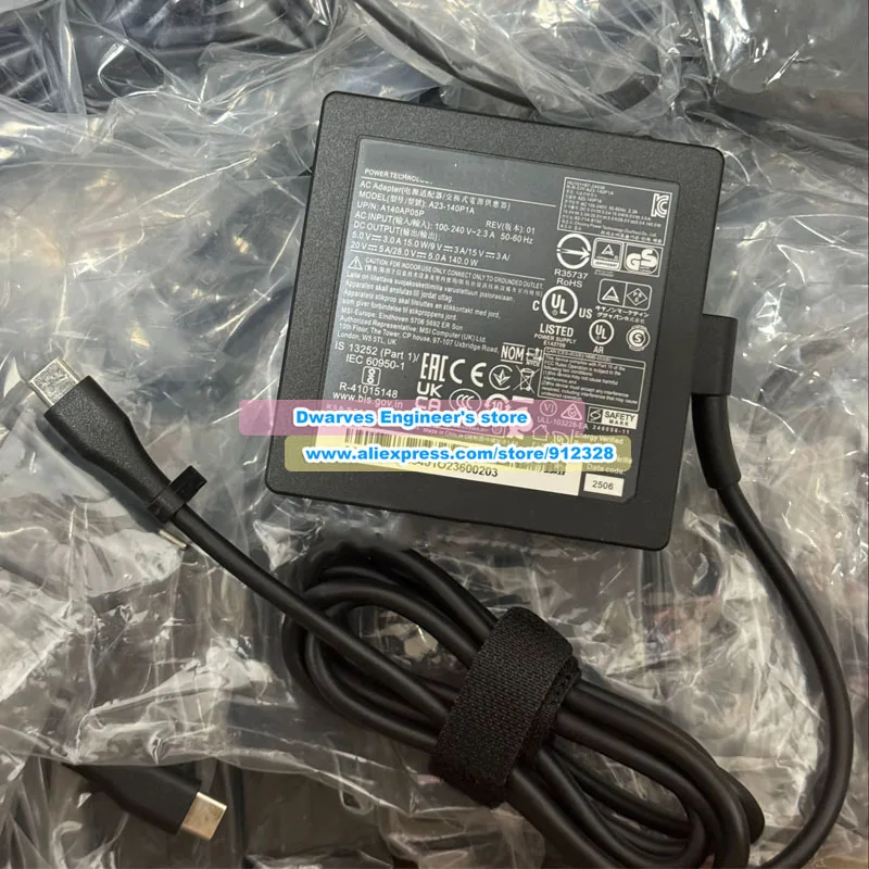 A23-140P1A AC Adapter 28V 5A 140W for Summit E13 Flip E14 E15 E16Flip Prestige 13Evo 14 AI Studio Prestige 15 Laptop Charger