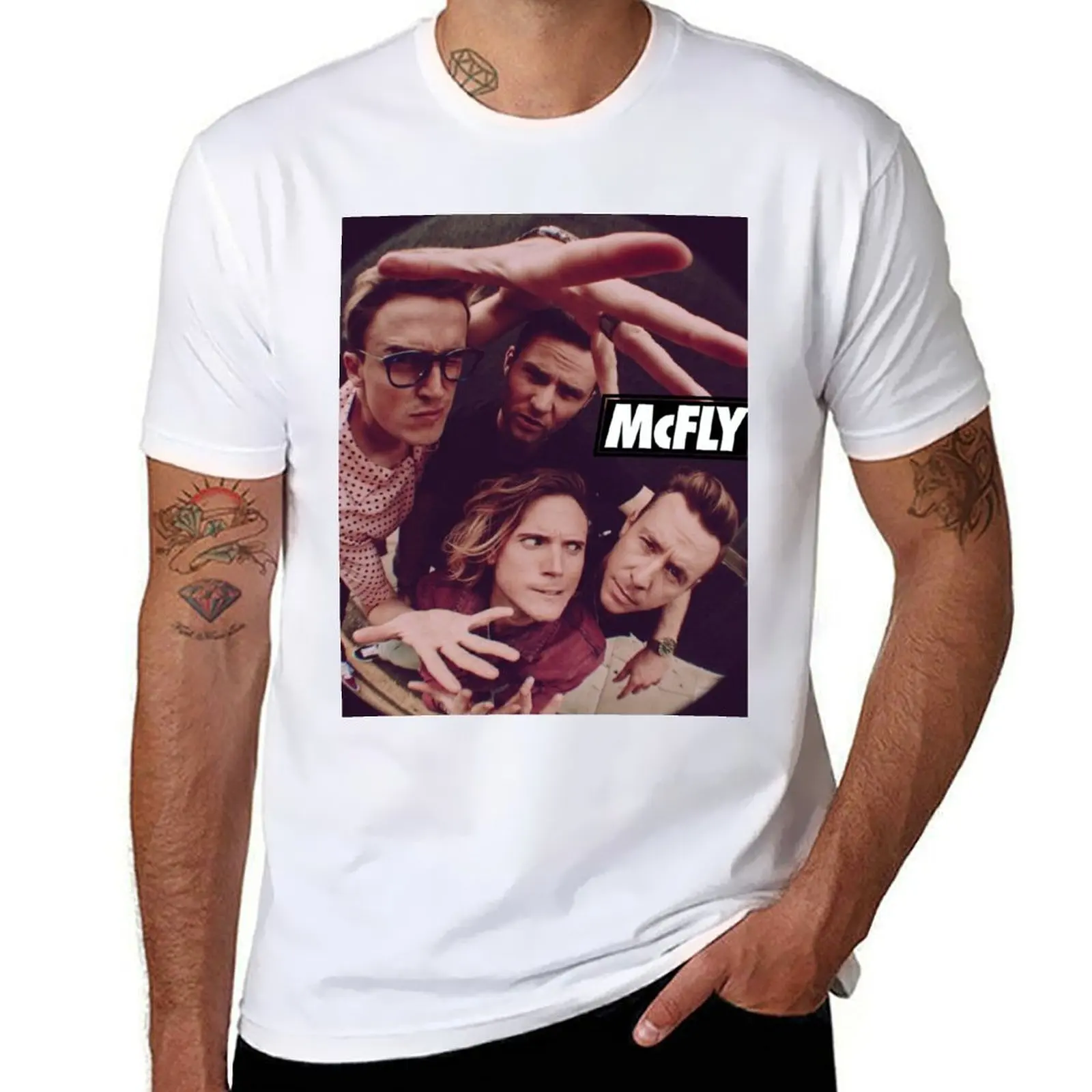 

McFly band Fish Eye T-Shirt t shirt for man 100 percent cotton t shirts for man cotton funny T-Shirt