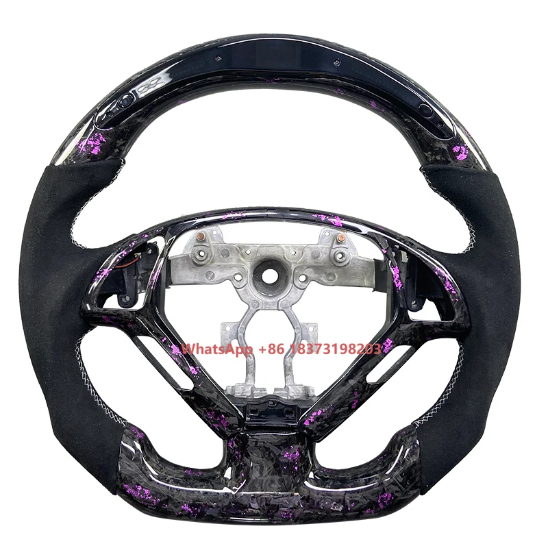 

Настраиваемый светодиодный руль об/мин для Infiniti G37 G25 G35 EX35, руль из микроволокна из углеродного волокна, салон автомобиля