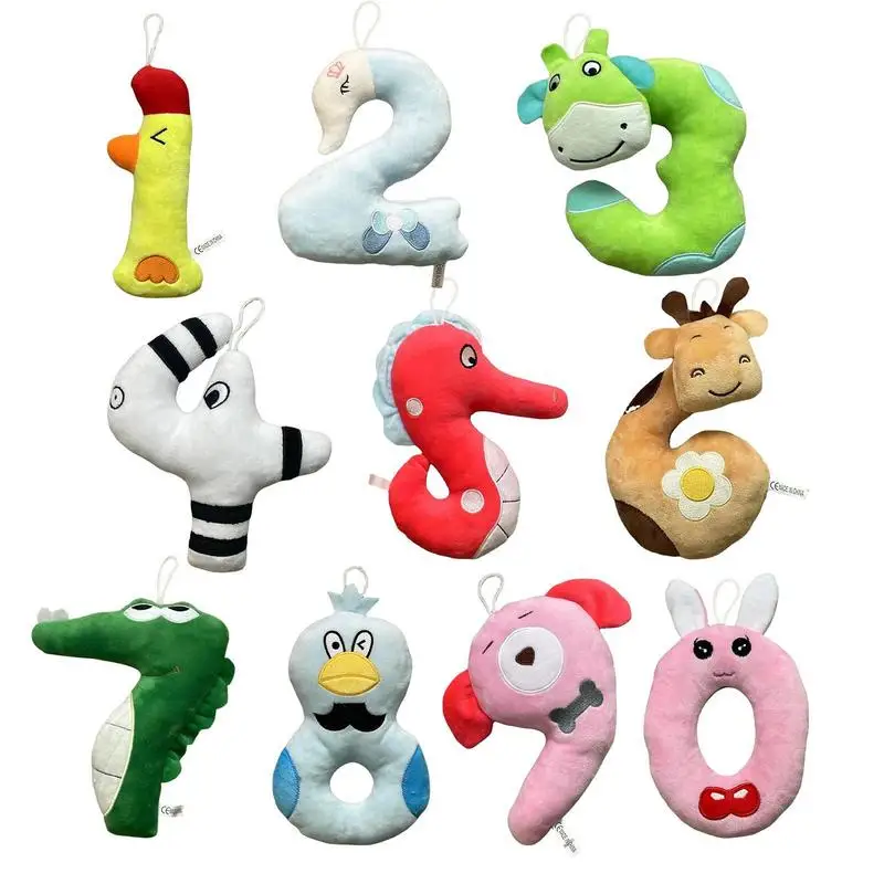 Cartoon Plush Number Cute Stuffed Pillow Doll Toy Adults Number Plushies Toy For Toddler Enlightenment Education For Boys Girls