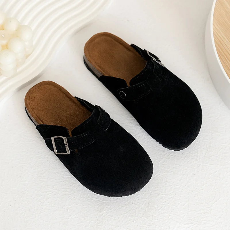 Miqieer New Style Kids Girls Slippers Children Leather Shoes Autumn Baby Shoes Indoor Slippers Outdoor House for Kids Sandal