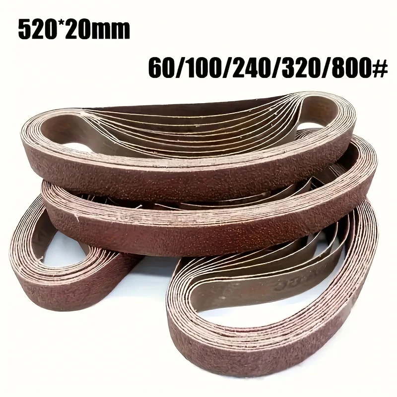 

20pcs Mini Belt Sander Set - Compact Portable Design for Grinding, Polishing, Rust Removal - 520x20mm（60-800 Grits）
