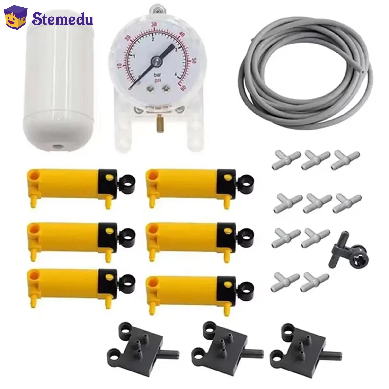 

23 шт./компл. пневматические наборы MOC для Legoeds Technical 42043 9641 47225 61904-воздушный насос/цилиндры/толкатели (совместимые кирпичи)