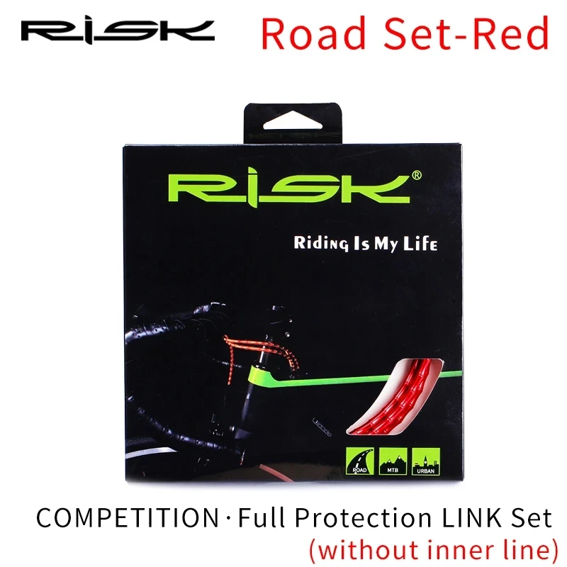 RISK MTB Road Bike Aluminum Alloy Bamboo Fishbone Cable Set Shift Cable/Brake Cable Connection Shell Kit Cable Set Outer/Cable