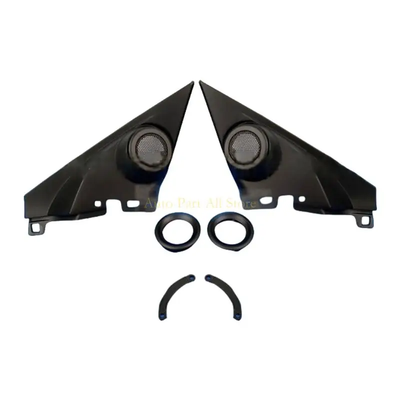 

J0MA Pair Speaker Dustproof Cover Trim ABS Door Speaker Panel Cover for Automotive