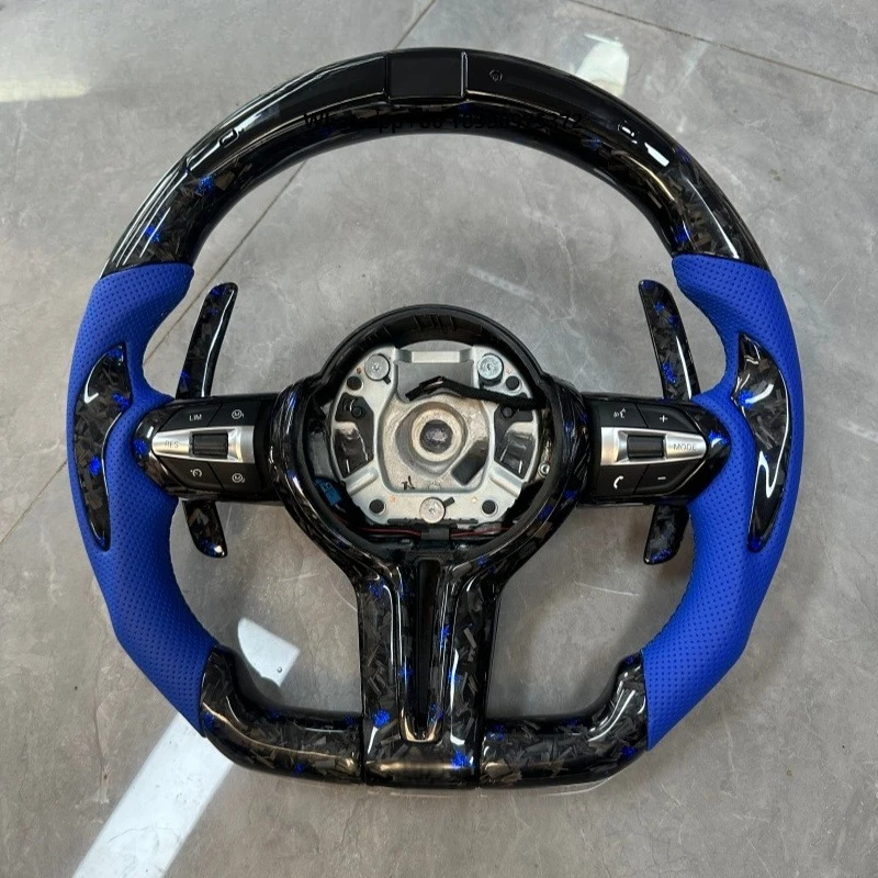 High-Quality Forge Carbon Fiber Leather Steering Wheel for  X1X2 F01 F20 F30 F15 F16 F21F22  F31 F32 F36 F25 F45 F33 with LED