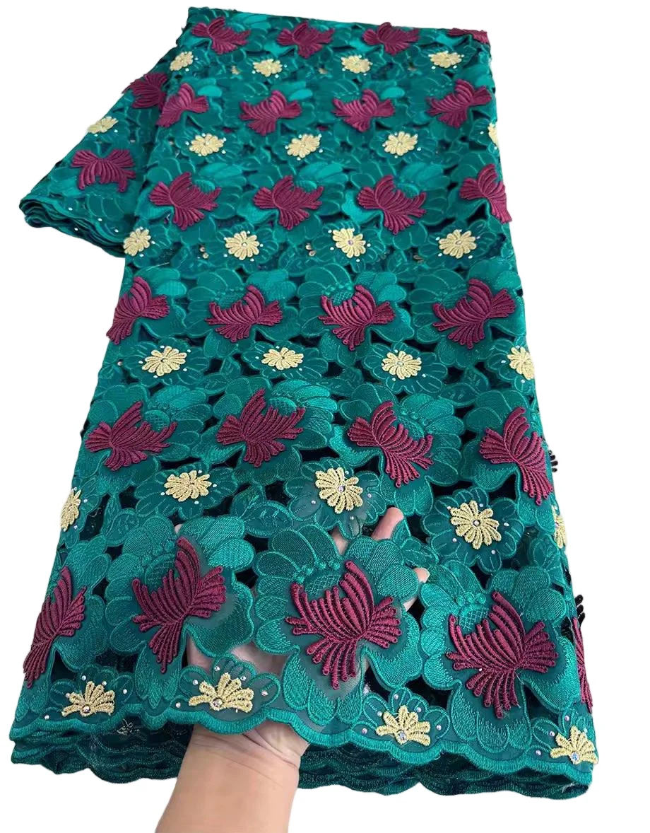 

Высококачественная мягкая вышитая кружевная ткань из органзы с камнями, чистый вырез, современная ткань в африканском стиле, большая случайная ткань для торжеств