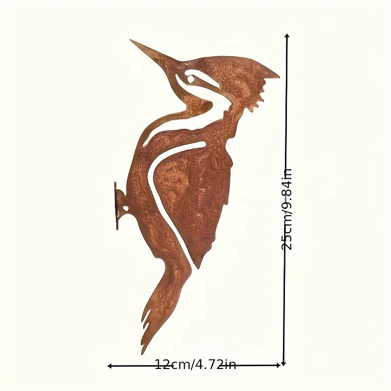 Iron Woodpecker Garden Stake  – Elegant Bird Silhouette, Perfect for Lawn, Trees & Outdoor Decor - view 4