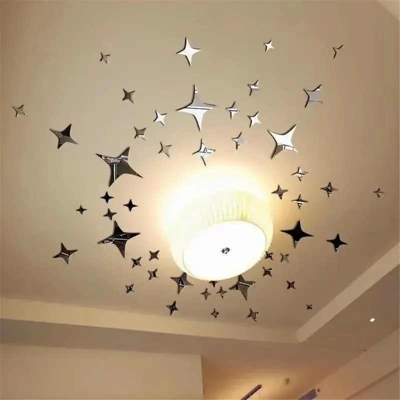 3D Star Shape Mirror Effect Popular Home Decor Wall Art Decals Stickers Accessories Supply Home Fashion Decoration Removable