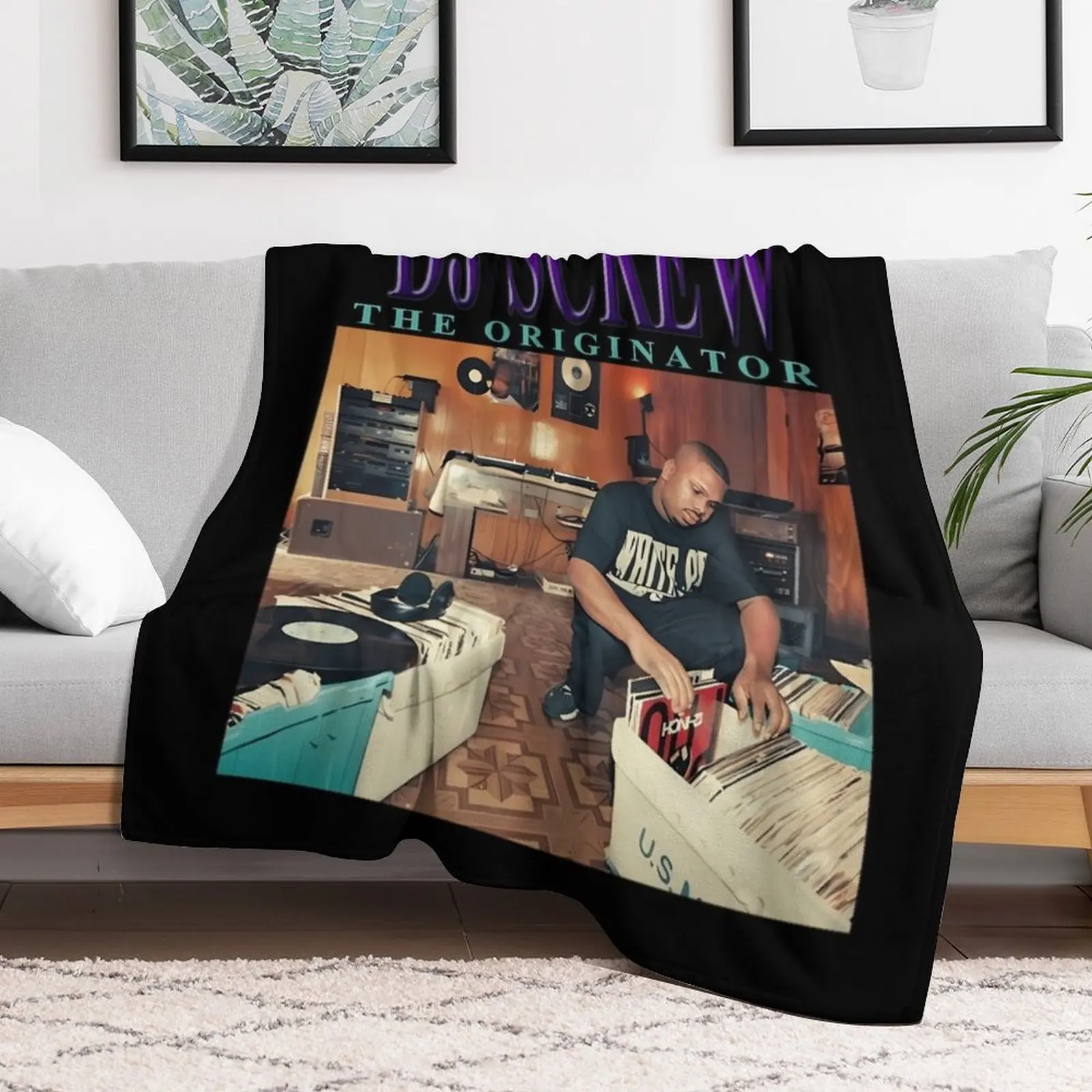 DJ SCREW THE ORIGINATOR R.I.P. 90S INSPIRED\t Throw Blanket Custom Furry Shaggy Blankets