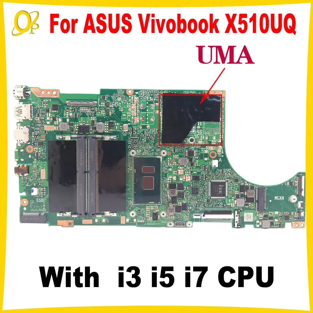 

X510UQ Материнская плата ASUS Vivobook X510 X510UN X510UA X510UNR X510UF X510UR, материнская плата для ноутбука с процессором i3 i5 i7 DDR4, протестирована