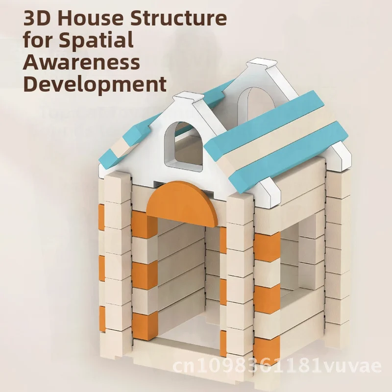 Zestaw drewnianych klocków dla dzieci - duże elementy, chińska konstrukcja wpuszczająco-wtykowa, zabawka dom dla architektów Luban dla dzieci w wieku...