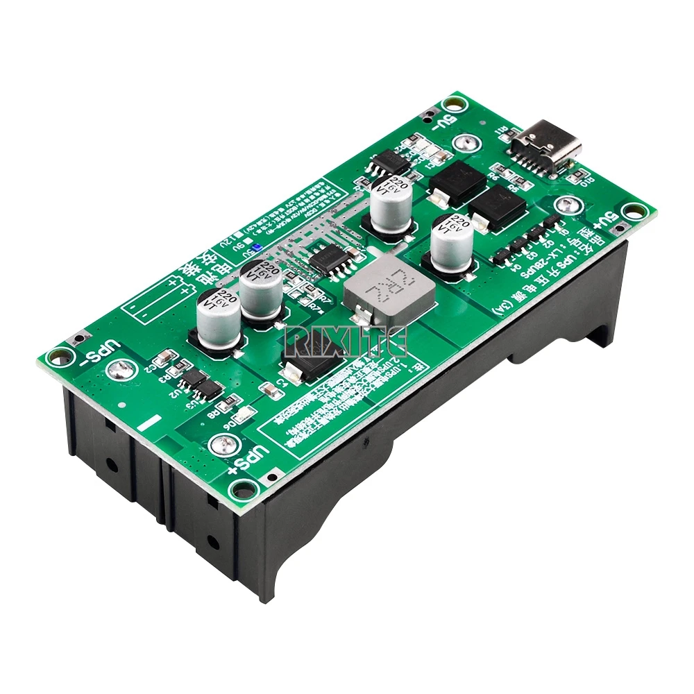 5v 9v 12v tipo-c DC-DC ups step up boost conversor módulo 15w 3a 18650 bateria de lítio carregador placa roteador adaptador fonte de alimentação